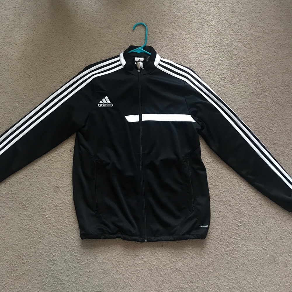 Black Adidas Soccer Zip Up Jacket